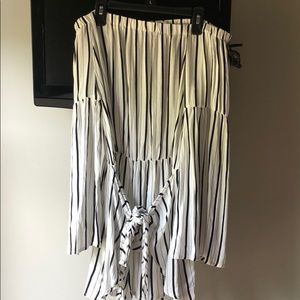 black and white striped romper